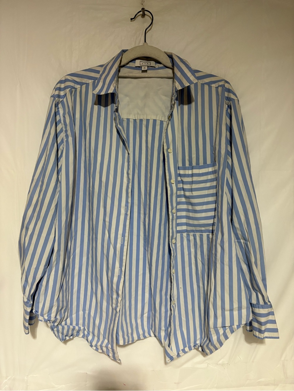 AYR Light Blue & White Striped Button-Down Shirt